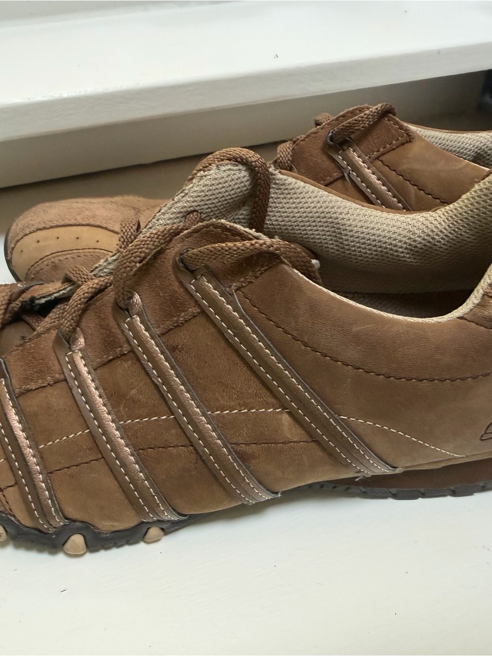 Skechers Women’s Brown Suede Lace-Up Sneakers